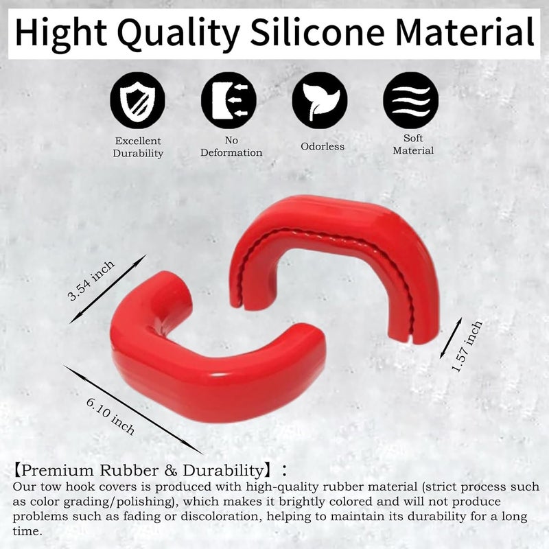 Yinnianets Custom Tow Hook Covers Fits for 2019-2025 RAM 2500/3500,Tow Hitch Cover Car Tow Hooks Compatible with Dodge RAM 2500 and RAM 3500 Accessories 2019-2025 (Red) - Image 4